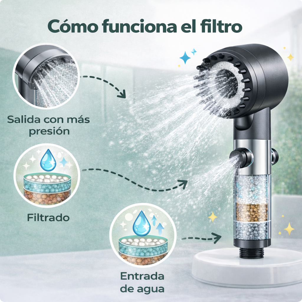 Cabezal de ducha de alta presión con filtro