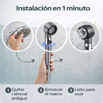 Cabezal de ducha de alta presión con filtro